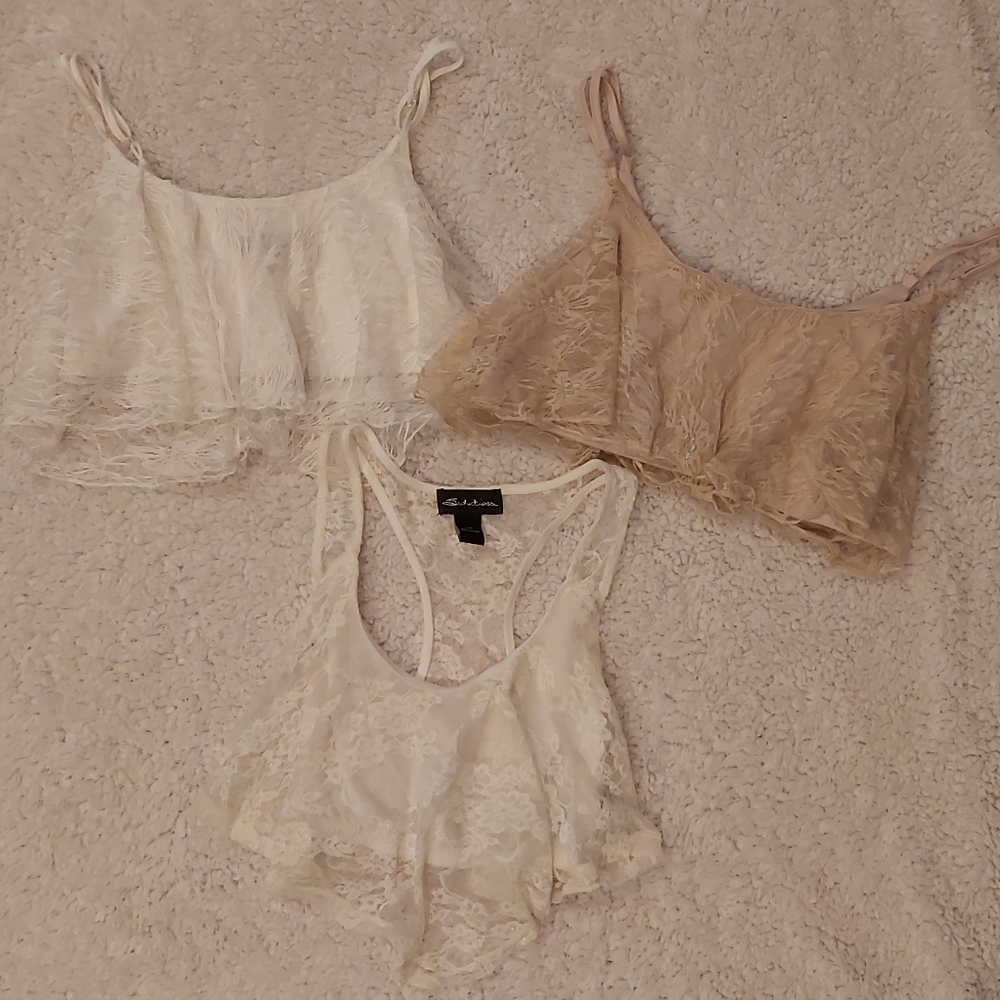 3 lace bandeaus